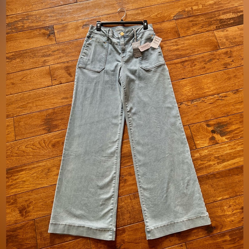 Wit & Wisdom Light Blue High-Rise Wide Leg Jeans
